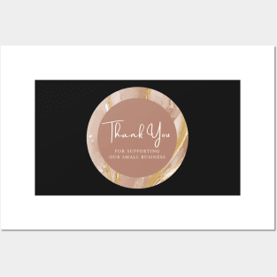 Thank You for supporting our small business Sticker - Golden Brown Marble Posters and Art